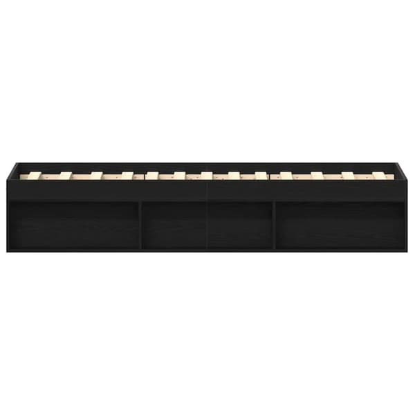 vidaXL sengeramme 100x200 cm uden madras konstrueret træ sort eg
