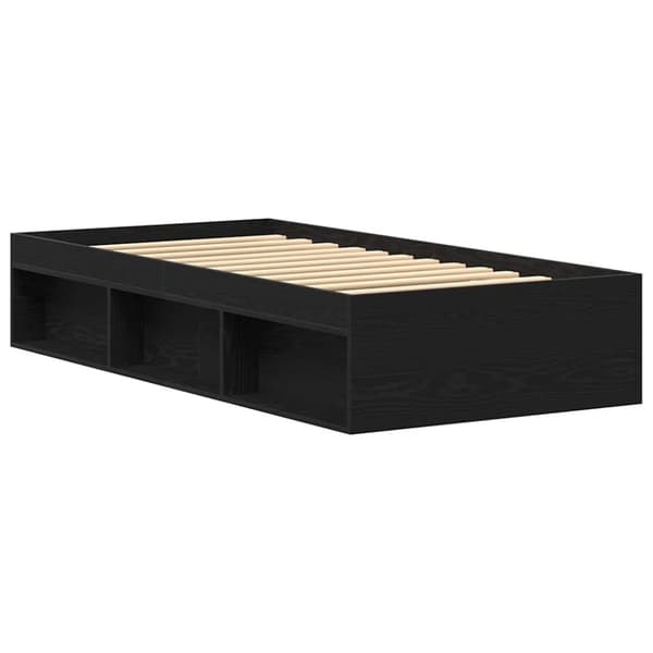 vidaXL sengeramme 100x200 cm uden madras konstrueret træ sort eg