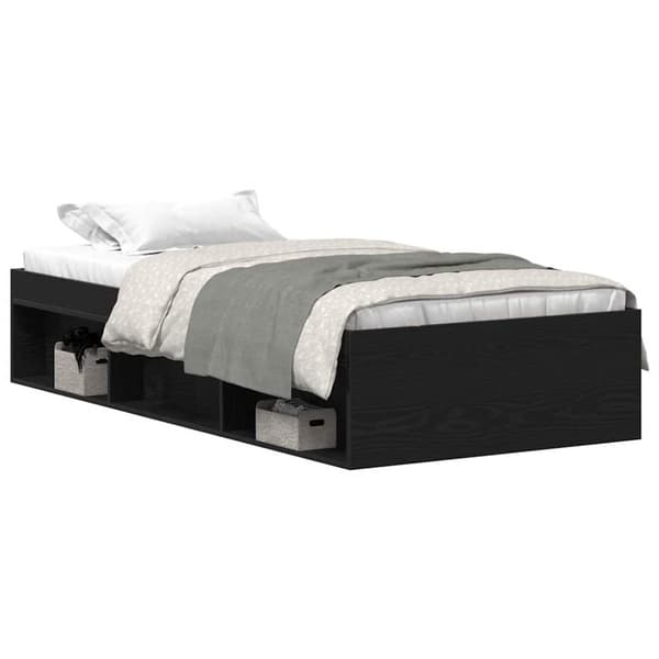 vidaXL sengeramme 100x200 cm uden madras konstrueret træ sort eg