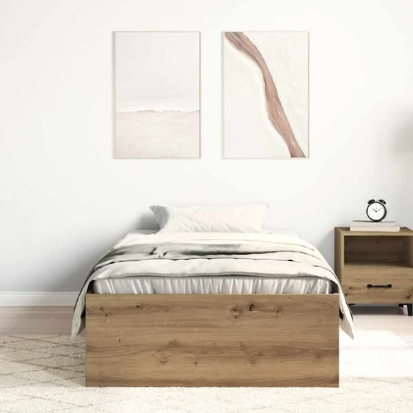 vidaXL sengeramme 75x190 cm uden madras konstrueret træ kunsteg