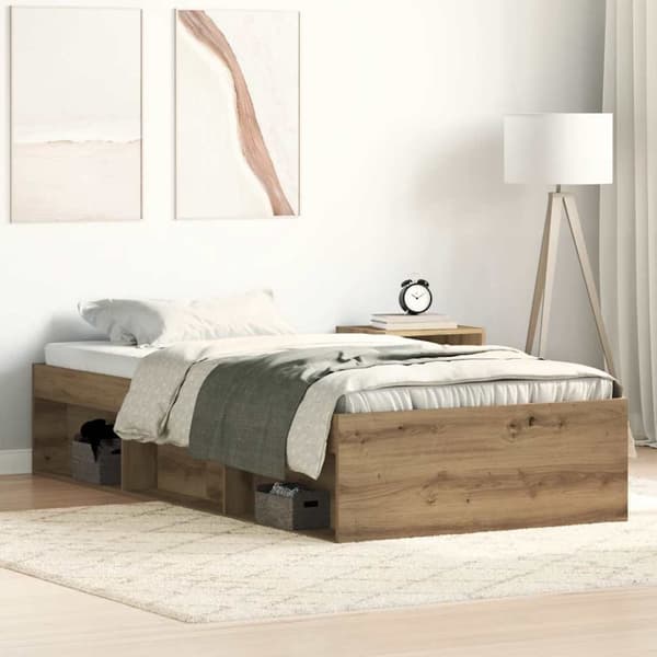 vidaXL sengeramme 75x190 cm uden madras konstrueret træ kunsteg