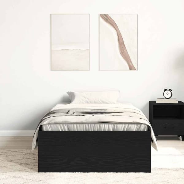 vidaXL Sengeramme uten madrass svart eik 90x200 cm konstruert tre