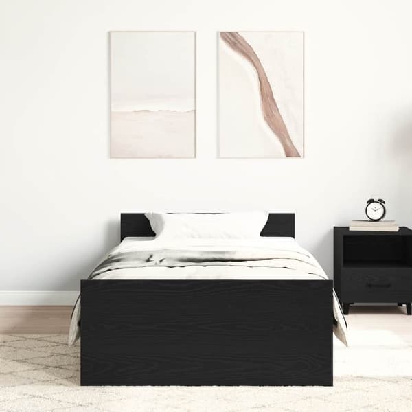 vidaXL sengeramme 100x200 cm uden madras konstrueret træ sort eg