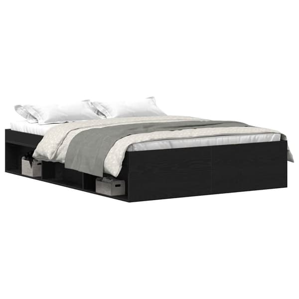 vidaXL sengestel uden madras 120x190 cm konstrueret træ sort eg