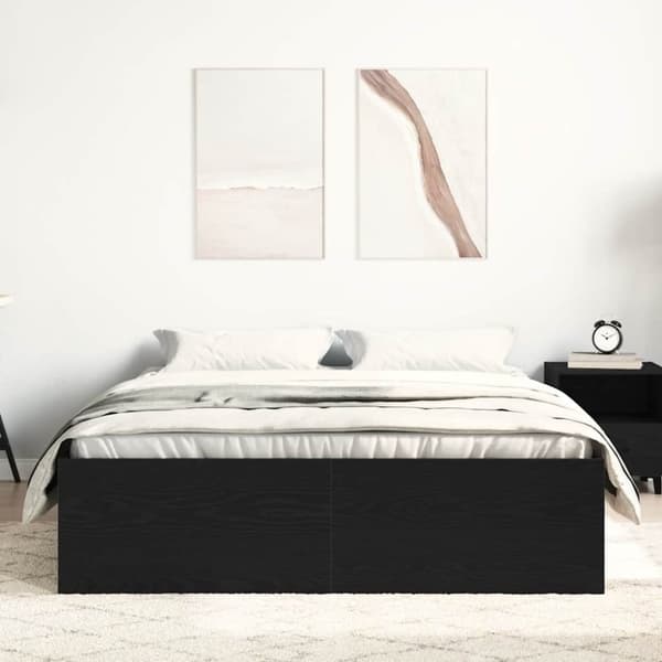 vidaXL sengestel uden madras 120x200 cm konstrueret træ sort eg