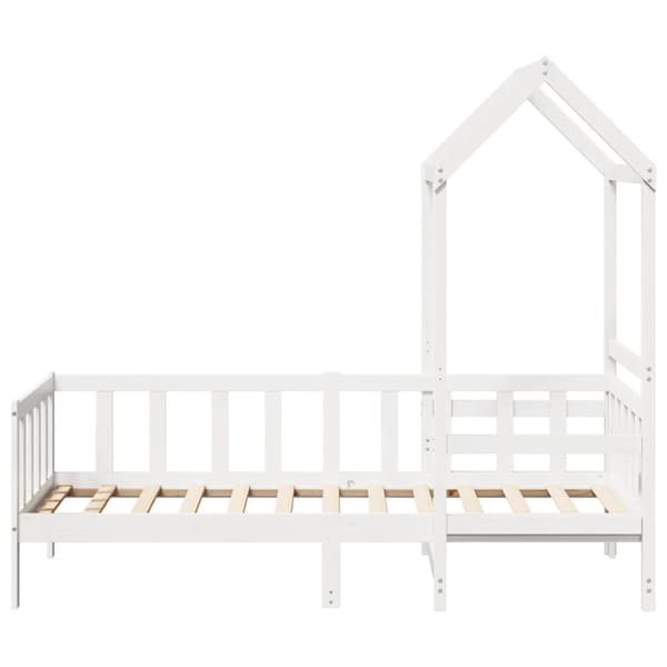 vidaXL daybed med tag 80x200 cm massivt fyrretræ hvid