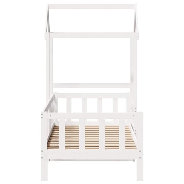 vidaXL daybed med tag 80x200 cm massivt fyrretræ hvid