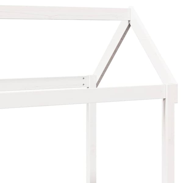vidaXL daybed med tag 80x200 cm massivt fyrretræ hvid
