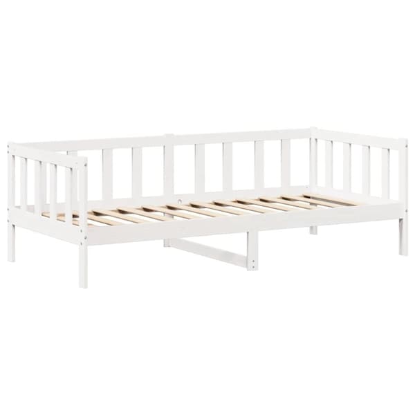 vidaXL Dagseng med tak hvit 80x200 cm heltre furu