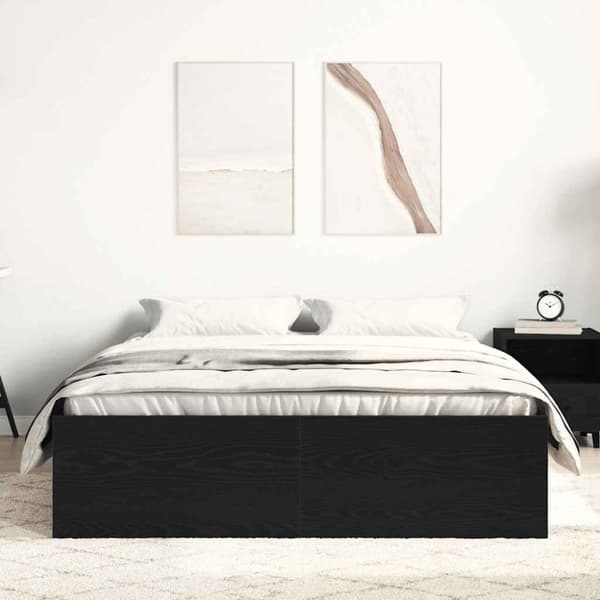 vidaXL Sengeramme uten madrass svart eik 120x190 cm konstruert tre