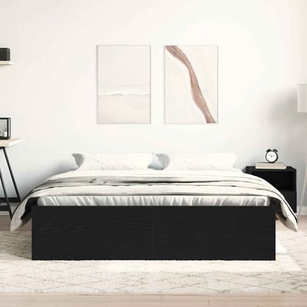 vidaXL sengestel uden madras 160x200 cm konstrueret træ sort eg