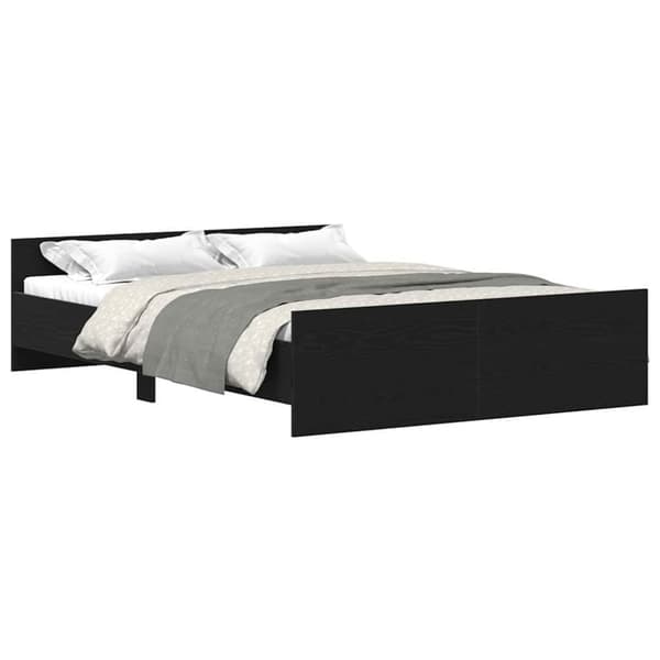 vidaXL sengestel uden madras 120x190 cm konstrueret træ sort eg