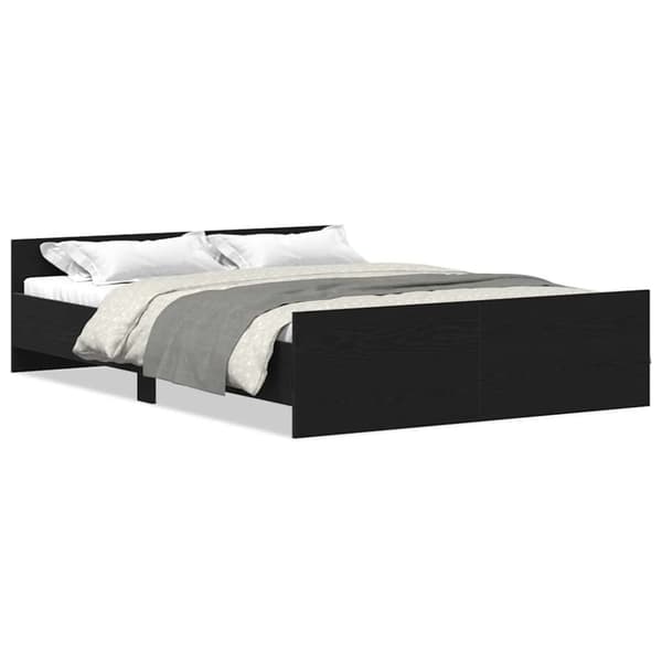 vidaXL sengestel uden madras 120x190 cm konstrueret træ sort eg