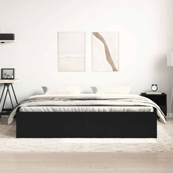 vidaXL Sengeramme uten madrass svart eik 150x200 cm konstruert tre