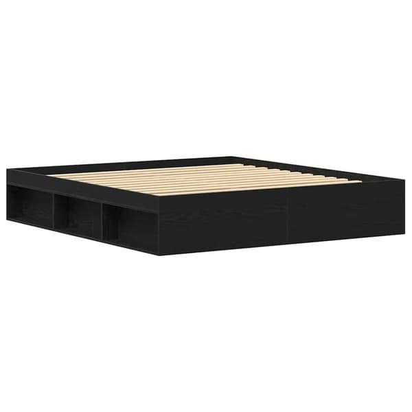 vidaXL Sengeramme uten madrass svart eik 150x200 cm konstruert tre