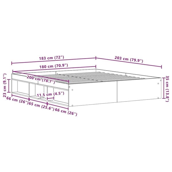 vidaXL Sengeramme uten madrass svart eik 150x200 cm konstruert tre