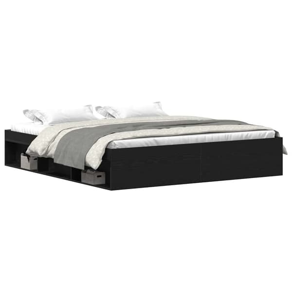 vidaXL Sengeramme uten madrass svart eik 150x200 cm konstruert tre