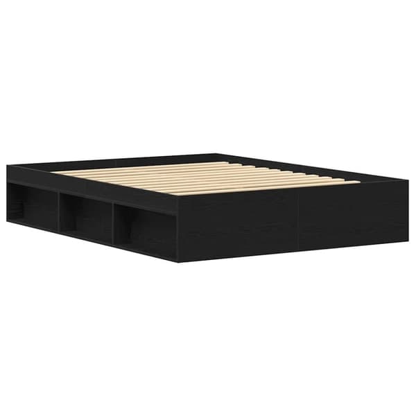 vidaXL Sengeramme uten madrass svart eik 160x200 cm konstruert tre
