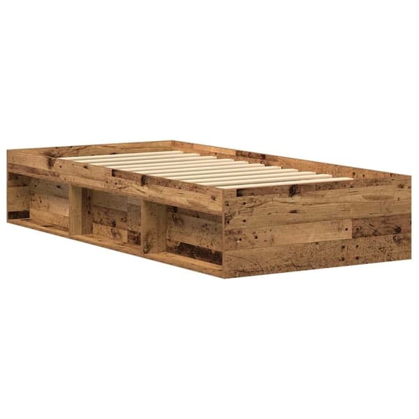 vidaXL sengeramme uden madras 75x190 cm konstrueret træ antikt træ