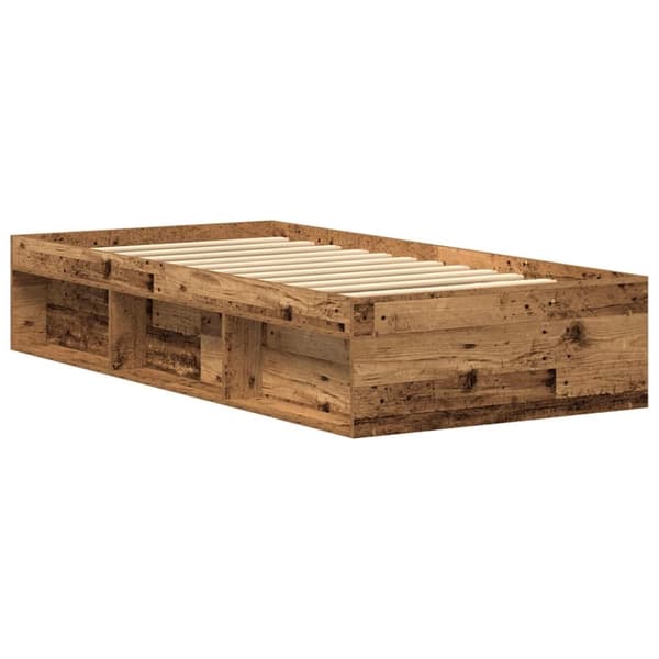 vidaXL sengeramme uden madras 75x190 cm konstrueret træ antikt træ