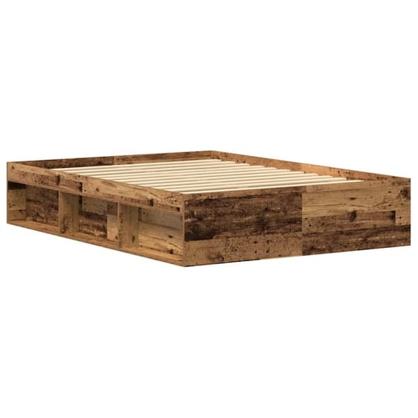 vidaXL Sengeramme uten madrass gammelt tre 135x190 cm konstruert tre
