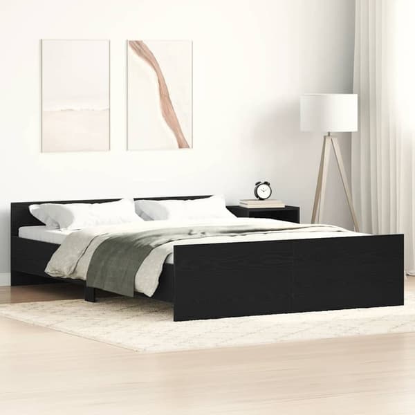 vidaXL sengestel uden madras 140x190 cm konstrueret træ sort eg