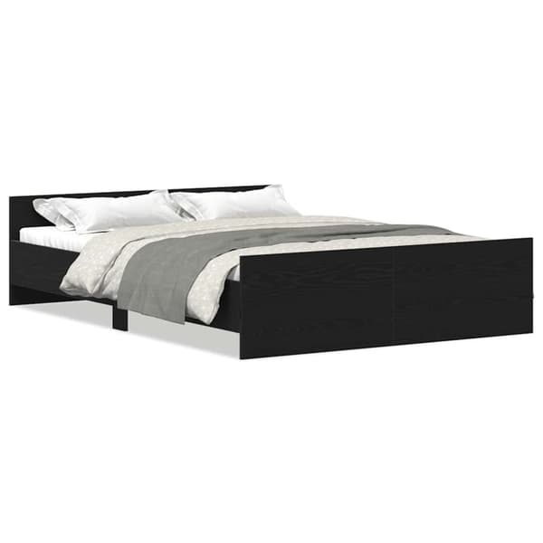 vidaXL sengestel uden madras 140x190 cm konstrueret træ sort eg