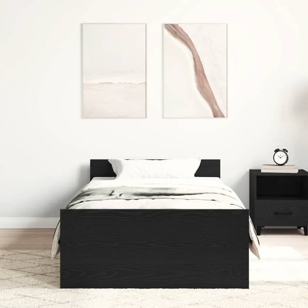 vidaXL Sengeramme uten madrass svart eik 90x190 cm konstruert tre