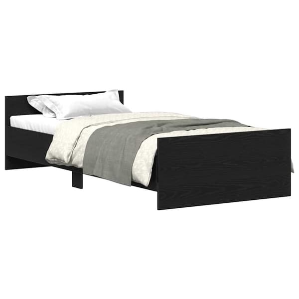 vidaXL Sengeramme uten madrass svart eik 90x190 cm konstruert tre