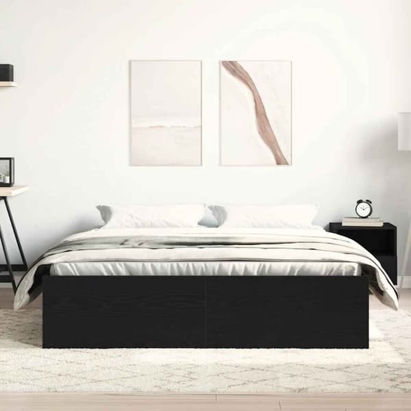 vidaXL Sengeramme uten madrass svart eik 150x200 cm konstruert tre
