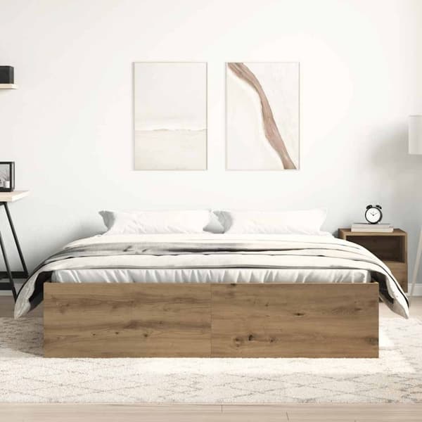 vidaXL sengestel uden madras 150x200cm konstrueret træ kunsteg