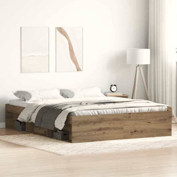 vidaXL sengestel uden madras 150x200cm konstrueret træ kunsteg