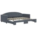 Miniatyrbillede 3 af 10: vidaXL daybed med udtræk 90x190 cm velour mørkegrå