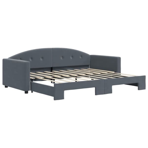 vidaXL daybed med udtræk 90x190 cm velour mørkegrå