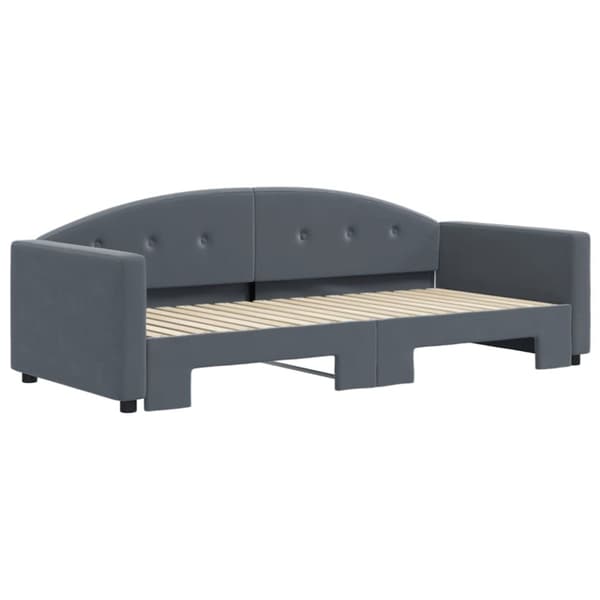 vidaXL daybed med udtræk 90x190 cm velour mørkegrå