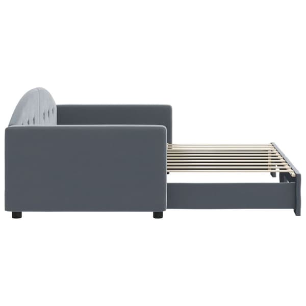 vidaXL daybed med udtræk 90x190 cm velour mørkegrå