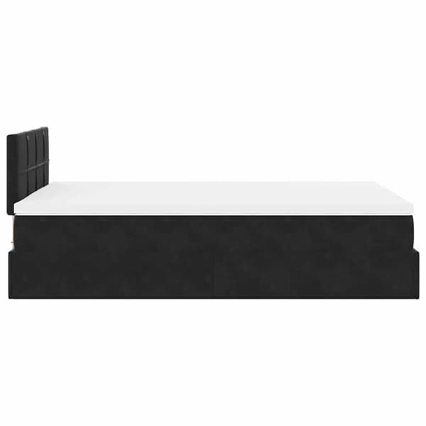 vidaXL Ottoman sengeramme med madrass svart 120x200cm fløyel