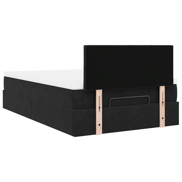 vidaXL Ottoman sengeramme med madrass svart 120x200cm fløyel