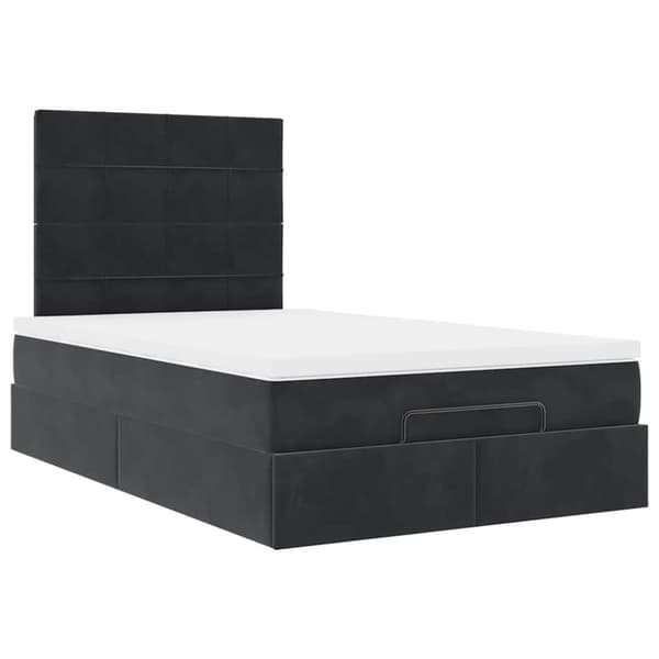 vidaXL Ottoman sengeramme med madrasser svart 120x200cm fløyel