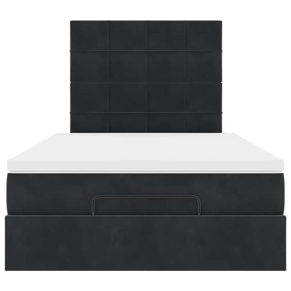 vidaXL Ottoman sengeramme med madrasser svart 120x200cm fløyel