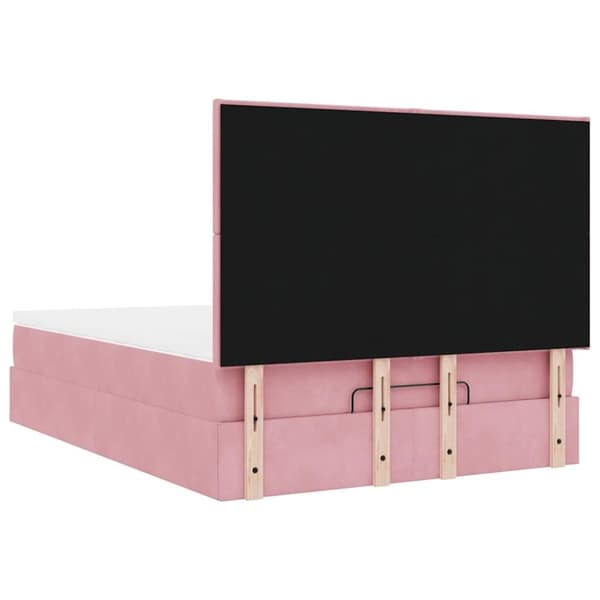 vidaXL Ottoman sengeramme med madrasser rosa 140x200cm fløyel