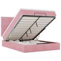 Miniatyrbilde 3 av 11: vidaXL Ottoman sengeramme med madrasser rosa 140x200cm fløyel