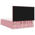 Miniatyrbilde 10 av 11: vidaXL Ottoman sengeramme med madrasser rosa 140x200cm fløyel