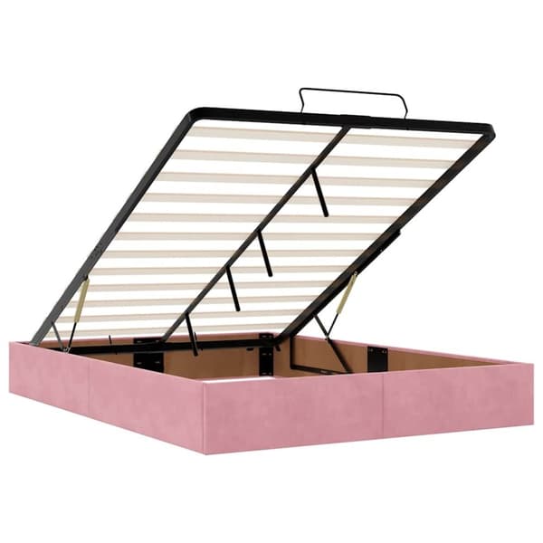 vidaXL Ottoman sengeramme med madrasser rosa 140x200cm fløyel