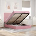 Miniatyrbilde 2 av 11: vidaXL Ottoman sengeramme med madrasser rosa 140x200cm fløyel