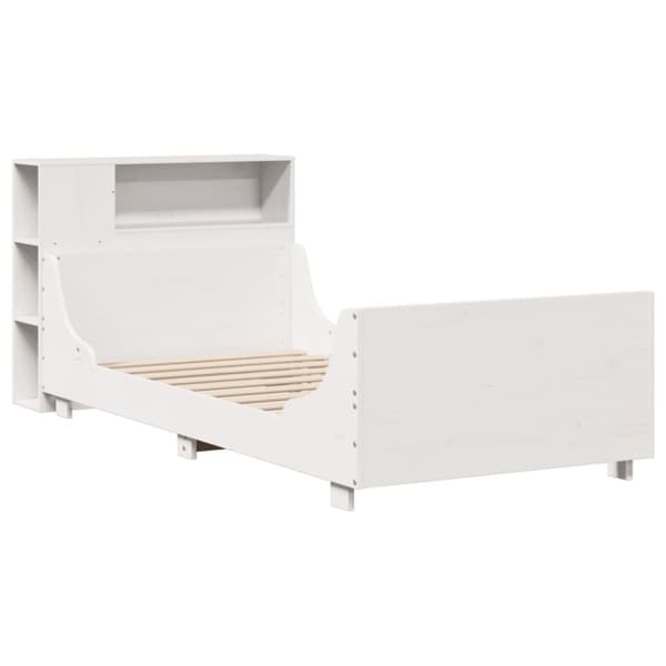 vidaXL sengeramme uden madras 90x200 cm massivt fyrretræ hvid