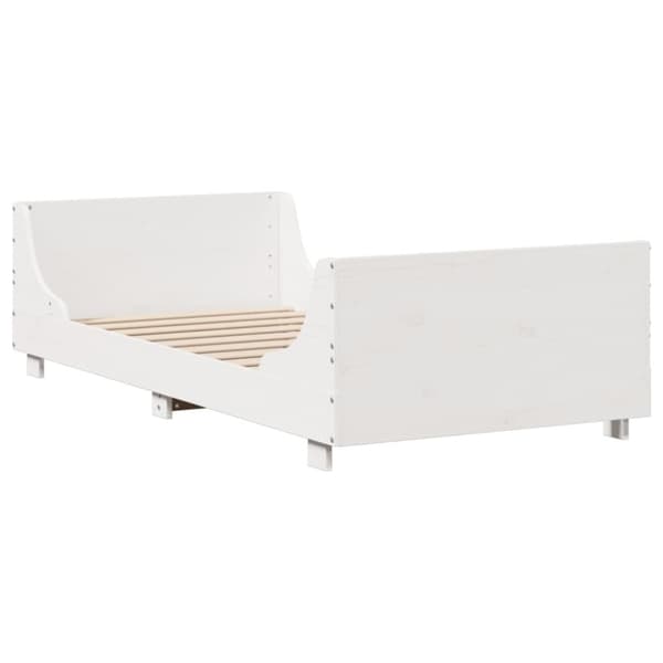 vidaXL sengeramme uden madras 90x200 cm massivt fyrretræ hvid