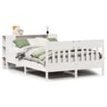 Miniatyrbilde 3 av 11: vidaXL Seng med bokhylle uten madrass hvit 120x200 cm heltre furu