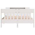 Miniatyrbilde 5 av 11: vidaXL Seng med bokhylle uten madrass hvit 120x200 cm heltre furu