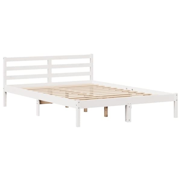 vidaXL seng med reol uden madras 120x200 cm massivt fyrretræ hvid